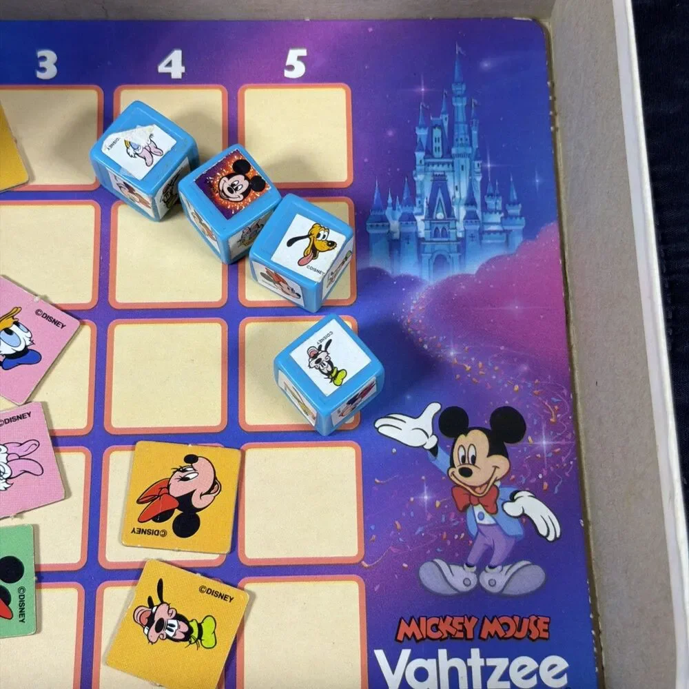 Vintage Mickey Mouse Yahtzee Game Milton Bradley MB Disney Complete? 1989